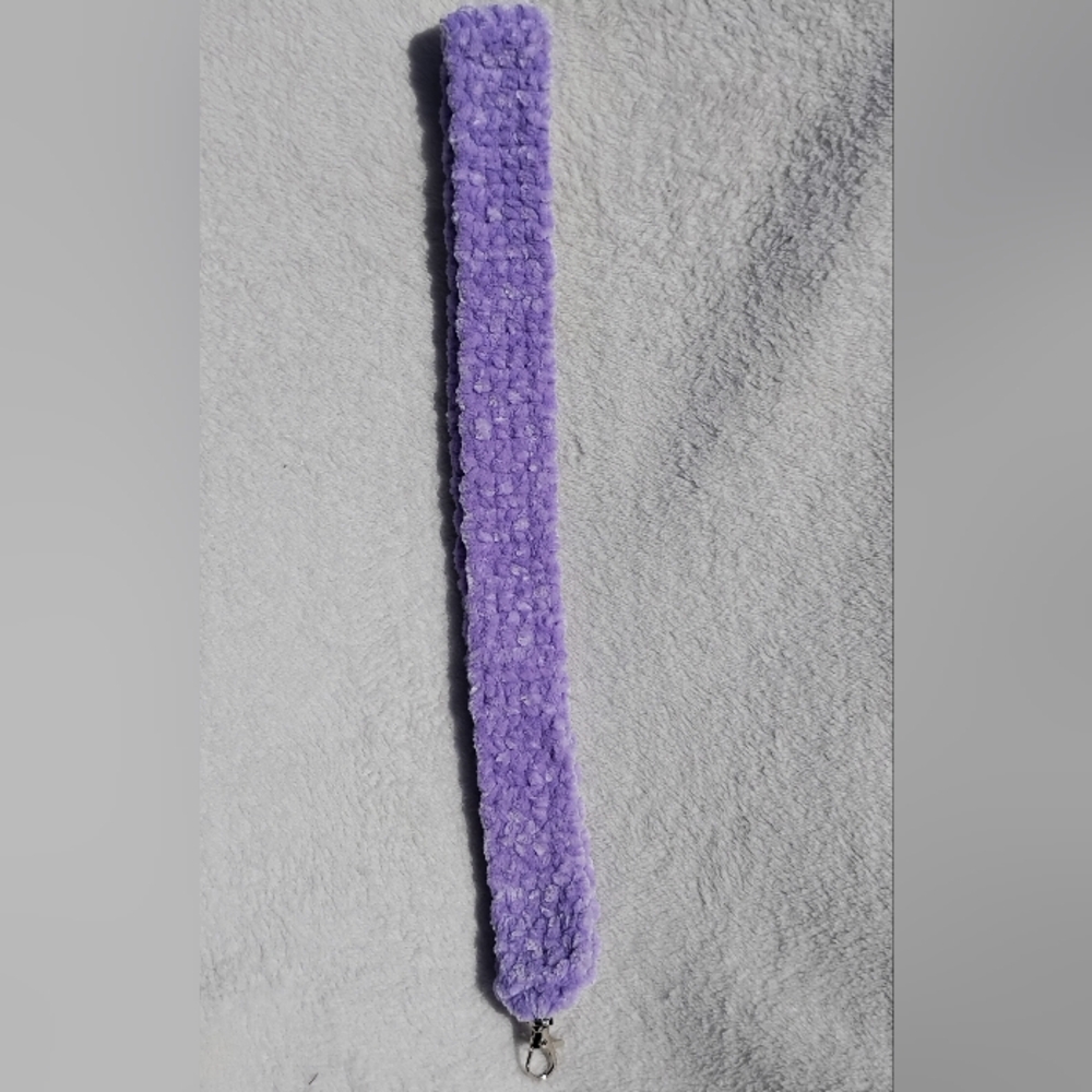 Plush Crochet Lanyard - Light Purple